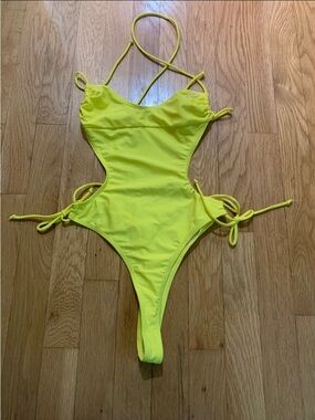 Boutine LA Neon Yellow Cutout One-Piece Swim